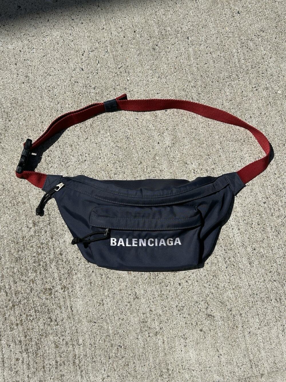 BALENCIAGA Belt Bag Bum Bag Navy Blue Nylon